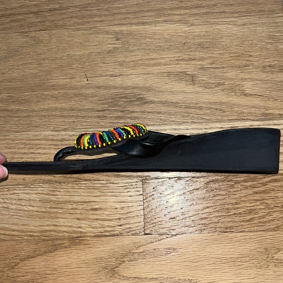Never worn handmade beaded sandals- multicolored - Picture 4 of 6